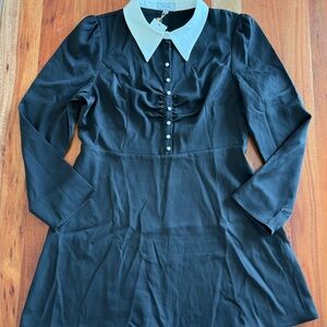 RIHOAS Black Dress with White Collar